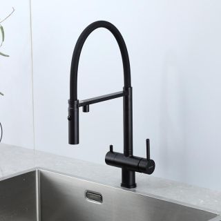 Смеситель для кухни Gappo G4397-86 гибкий излив с фильтром для воды чёрный